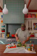 The garden is just outside of the kitchen at Dan Pelosi’s Hudson Valley area home, making barbecue prep as simple as possible.
