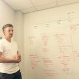 Early planning session on the #ideapaint wall. 
Plus, goateed Ethan bonus.  Auctiv’s Saves from Dwell Life