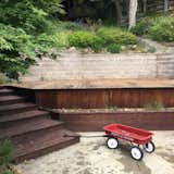 Stripped deck. Next step, apply wood brightener. 