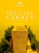 The poster for the 2016 Cannes Film Festival features a shot from Jean-Luc Godard’s 1963 “Contempt" which depicts a man walking up the stairs of the Casa Malaparte — a modernist mansion overlooking the sea on  the Isle of Capri.  
Poster Designed by Hervé Chigioni and designer Gilles Frappier.  Photo 16 of 33 in Postered by Stephen Blake