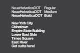 NYC wayfinding signage, developed by Pentagram