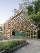 For this year's Folly program, architecture firm Hou de Sousa designed and built a structure out of interconnecting lumber pieces. It serves as a shelter for community-based events.