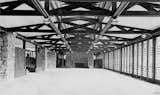 An archival view of the pavilion. It featured one long, rectangular room with exposed eaves.