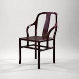 Also exhibited was his Chaise à Palmette, beautifully constructed of lacquered wood and a cane seat.&nbsp;