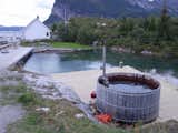 When you stay in Manshausen, you’ll be suprised to find a hot tub and dam that you can enjoy at your leisure. It holds up to 14 people and leads down to a dam that holds salt water that’s pumped into the contained area to keep it fresh.