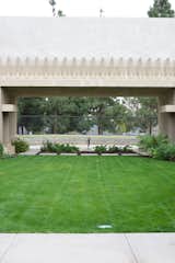The exterior grounds of Frank Lloyd Wright's Hollyhock House.