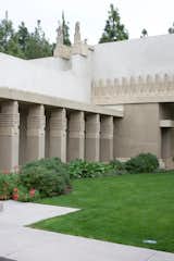 At the Hollyhock House, a lush lawn sits in the center of the property.