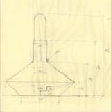 Another one of the accessories in the line is the Lantern. This sketch with rough measurements shows one of the earliest stages of the process.
