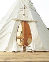 Each tent is connected to its own teepee bathroom that has everything you need including a shower, sink, toilet, Turkish towels, and storage.