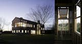 #LouverHouse #exterior #outside #external #modern #midcentury #dynamic #landscape #two-story #lighting #windows #timber #trusses #slats #translucent #NewYork #LeroyStreetStudio
