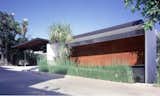 #LewHouse #modern #midcentury #Nuetra #1958 #hillside #restoration #exterior #outside #outdoor #carport #landscape #green #wood #SantaMonicaMountains #MarmolRadziner