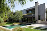 #RatnerResidence #modern #midcentury #canyon #two-story #structural #exterior #outside #wood #concrete #backyard #landscape #green #pool #MarmolRadziner