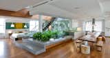 #BroadwayPenthouse #modern #midcentury #interior #inside #diningroom #seating #bedroom #bed #staircase #pillows #wood #panels #glass #shelves #details #lighting #NewYork #JoelSandersArchitects