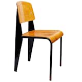 The classic Jean Prouve piece, the Chaise Standard or Standard Chair, 1950s. Original, unrestored ones like this piece, which features a beech-plywood seat and back, are very hard to find.