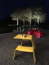 Vibrant outdoor furniture pieces from Extremis, including their Piknik collection, designed by Dirk Wynants and Xavier Lust in 2002, dot the landscape of their new showroom in Poperinge, Belgium, located a short drive from Kortrijk. 