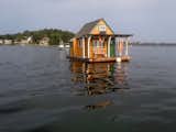 Floating cabin in Gloucester, Massachusetts. 