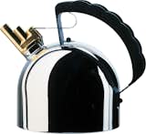 Richard Sapper's iconic 9091 Kettle for Alessi has a brass whistle that sends out a harmony of the notes "Mi" and "Ti," intended to recall the sound of river boats on the Rhine. 