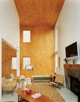 A double-height living area clad in unfinished plywood, in Connecticut. (Photo by Raimund Koch)  Photo 2 of 3 in Plywood, Please by Aileen Kwun