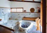 All-over tile and a sunken bathtub in the Japanese-style bathroom of George Nakashima’s Sanso Villa.