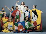 De Castelbajac's Summer 1982 collection offered a tribute to comic strips, with characters from Tintin, Babar, Felix the Cat, and others painted onto silk dresses, worn here by the Paris Opéra ballet company.  Photo 5 of 6 in Inside the Wild and Zany World of Jean-Charles de Castelbajac