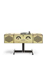 Brionvega Radiophonograph, model RR 126, c. 1966, wood, laminate, polycarbonate, painted aluminum, by Pier Giacomo and Achille Castiglioni

One of David Bowie's personal record players, this 1966 design by Pier Giacomo and Achille Castiglioni is estimated to sell for between about $1,000 and $1,500 at auction at Sotheby's. The modular structure of the high-fi stereo allows users to move the speaker cubes to the side (as shown) or stack them.