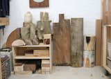 A selection of raw materials in Pat Kim's studio. His wood vessel series Formations was inspired by the decaying wood left behind when a pier was renovated by his studio.