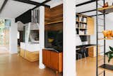 Two angled columns emerge from the kitchen, one of many ways Nest used geometry to divide the space without obstructing views. The architects intentionally opted for oblique angles that would provide a variety of different views depending on the angle.