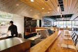 Seldon Standard - modern features like industrial chairs and dark walls contrasted by white tile are making this Downtown Detroit a spot worth revisiting. #detroit #subwaytile 