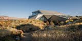 Exterior, House Building Type, Metal Roof Material, Glass Siding Material, and Metal Siding Material  Blake Marvin Photography’s Saves from Two Art World Veterans Live in This Mind-Bending Metal Home in Nevada