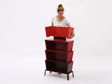 #furniture #shelf #storage #design #red #stackable #KarolineFesser