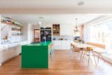 #SilverLakeHouse #residence #modern #color #interior #inside #kitchen #island #barstools #storage #appliances #table #chairs #window #SilverLake #LosAngeles #2013 #BarbaraBestor