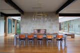 #ToroCanyonHouse #residence #modern #midcentury #interior #inside #dining #table #chairs #lighting #2012 #SantaBarbaraCounty #BarbaraBestor 