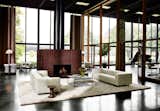 #GeigerCreativeDirection #modern #structure #interiors #inside #seating #windows #lighting #fireplace #table #rug #indoors #BassamFellows