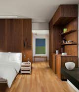 #JamesHotel #modern #structure #interior #inside #indoors #bedroom #bed #storage #shelving #wood #panels #BassamFellows