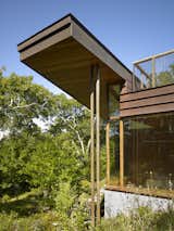 #GuestHouse #Chilmark #copper #modern #structure #midcentury #exterior #outside #outdoors #deck #view #dynamic #levels #landscape #Martha'sVineyard #2008 #CharlesRoseArchitects 