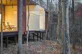 #modern #architecture #modernarchitecture #OzarkMountains #Ozarks #remote #retreat #offthegrid #minimal #LEED #exterior #deck #wood #outdoors #forest #DENArchitecture 