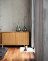 #indoor #interior #inside #design #vase #decor #rug #dog #concrete #minimalist #modern #credenza #wood #Baja #California #GraciaStudio