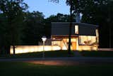 #outside #exterior #outdoor #landscape #light #night #view #green #trees #window #glass #Princeton #NewJersey #GarrisonArchitects