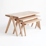 #movingmountains #stackable #storage #tables #benches #tabletop #furniture #wood #ash #interior #exterior   Photo 1 of 1 in Inspired Design by Caroline Edwards from Summit Nesting Tables