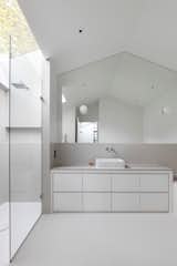 Bath Room, Wall Lighting, Vessel Sink, Recessed Lighting, Full Shower, and Open Shower  Photo 9 of 13 in A London Shed Becomes an Airy Home Lit By Three Courtyards from The Courtyard House