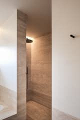 Bath Room, Open Shower, Stone Tile Wall, Stone Counter, and Accent Lighting  Photos from BC House by Dieter Vander Velpen
