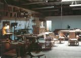 Frank Gehry working on the Bentwood Collection for Knoll in 1991.