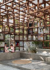 The geometric structure provides shade and various outposts to read—it also can act as a jungle gym.&nbsp;