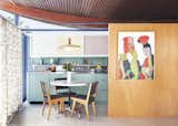 This pastel-hued kitchen was part of a meticulous renovation of this midcentury property.