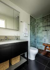 The renovation included an additional bathroom, to round out the total to two.