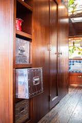 The owner made sure that all of his kitchen essentials had a place, and could be safely stored away in transit.