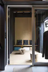 He used an old door for the entry.
