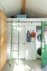 "I thought of the ladder like a party trick, because it can tuck into the corner,