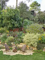 Austin meticulously graded the land to make space for a garden.