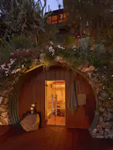 He also figured out how to install a sauna into the hillside.